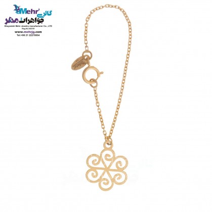 Gold Watch Pendant - Flower Design-MW0296